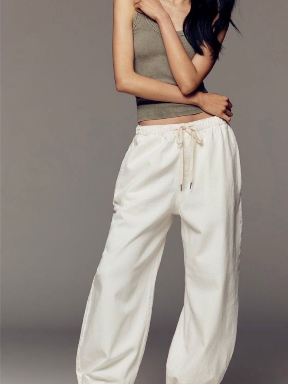 Pilcro Wide-Leg Drawstring Balloon Joggers